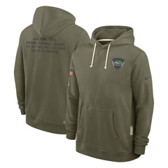 New York Jets Olive 2025 Salute to Service Sideline Hoodie