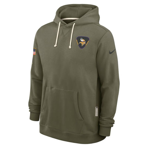 Minnesota Vikings Olive 2025 Salute to Service Sideline Hoodie