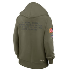 Las Vegas Raiders Olive 2025 Salute to Service Sideline Hoodie