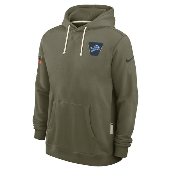 Detroit Lions Olive 2025 Salute to Service Sideline Hoodie