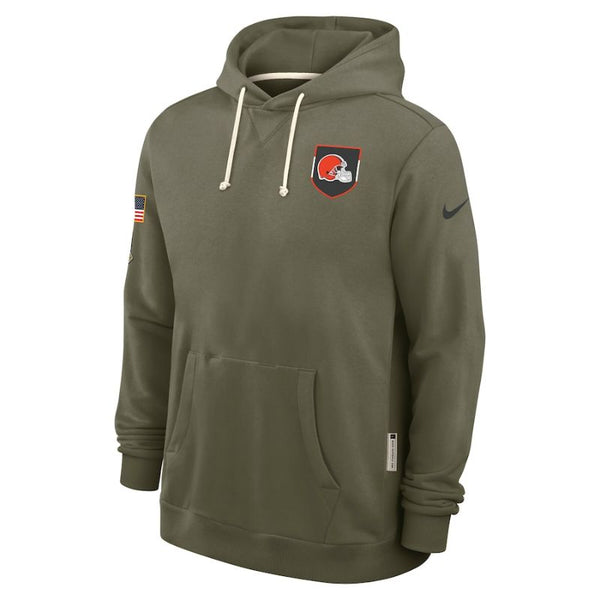 Cleveland Browns Olive 2025 Salute to Service Sideline Hoodie