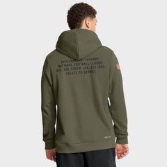 Jacksonville Jaguars Olive 2025 Salute to Service Sideline Hoodie