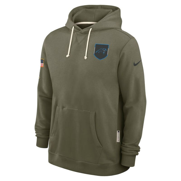 Carolina Panthers Olive 2025 Salute to Service Sideline Hoodie