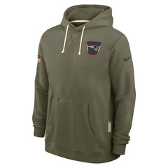 New England Patriots Olive 2025 Salute to Service Sideline Hoodie