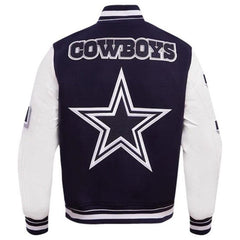 Handmade Dallas Cowboys Blue Wool Varsity Jacket