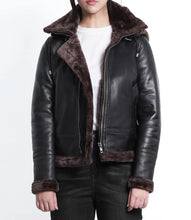 Women's Dark Brown B3 Bomber Shearling Leather Jacket